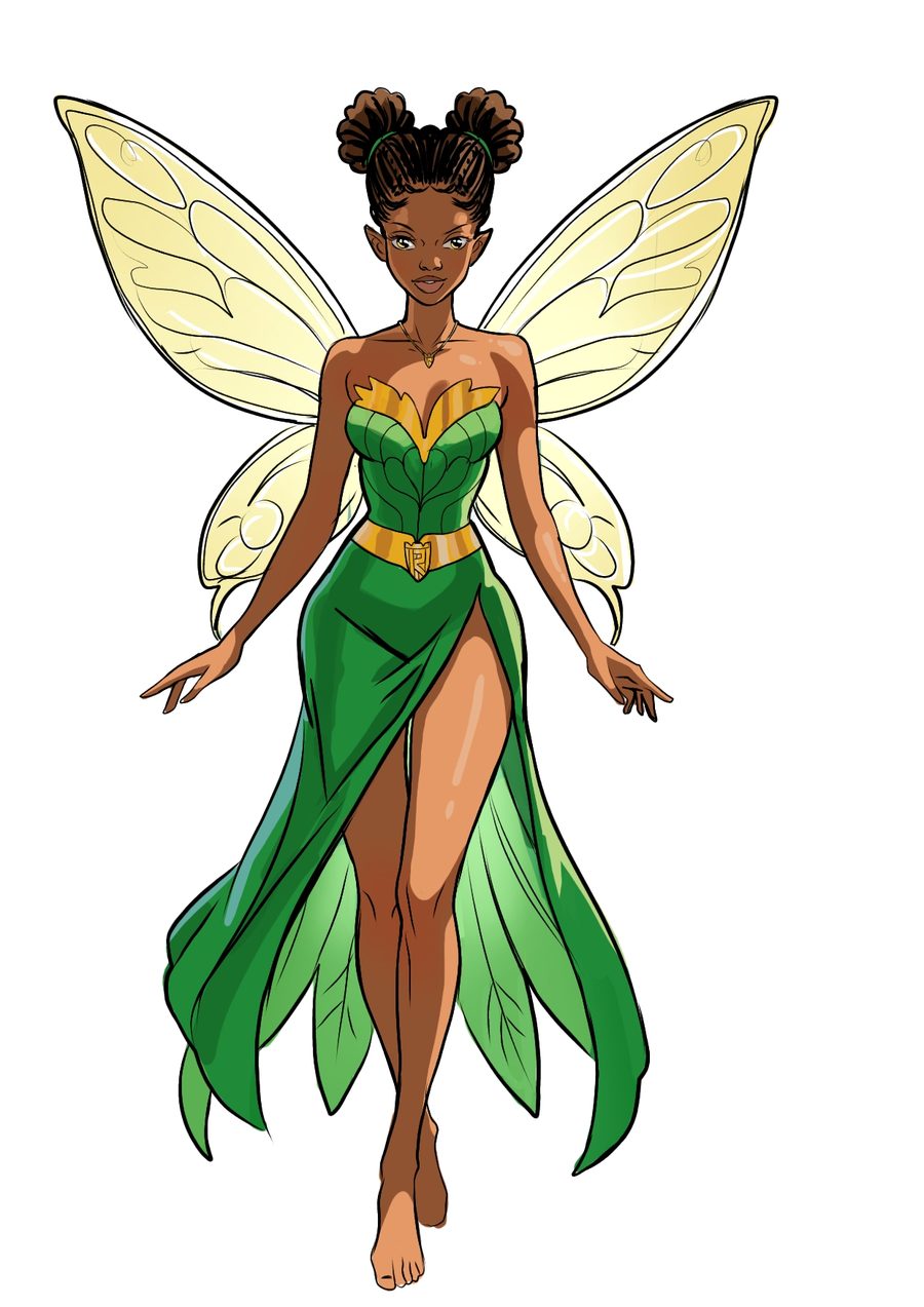 Aziza Yumboes, a forest fairy inspired by the Aziza and Yumboes of West African folklore