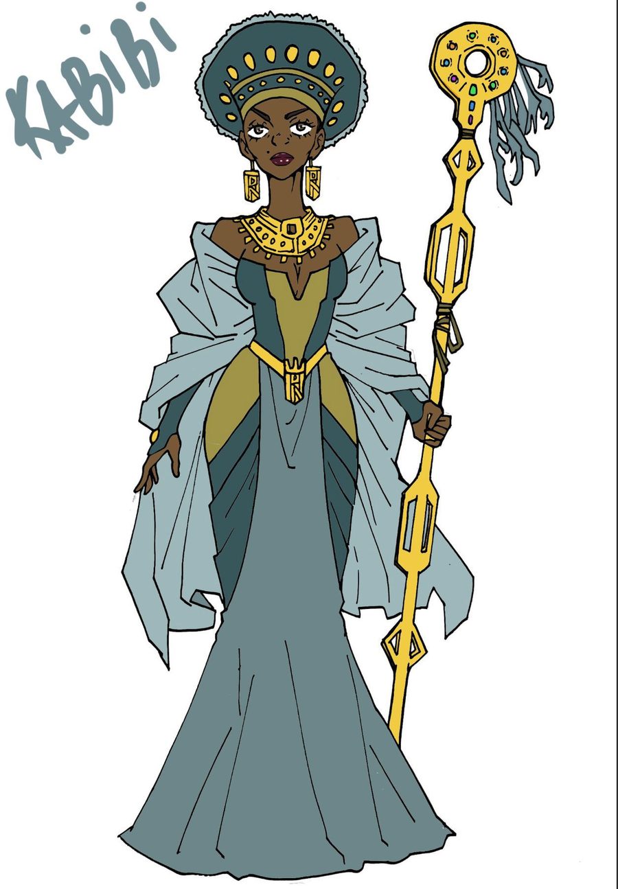 Kabibi, Queen of the Sacred Waters, with her golden staff