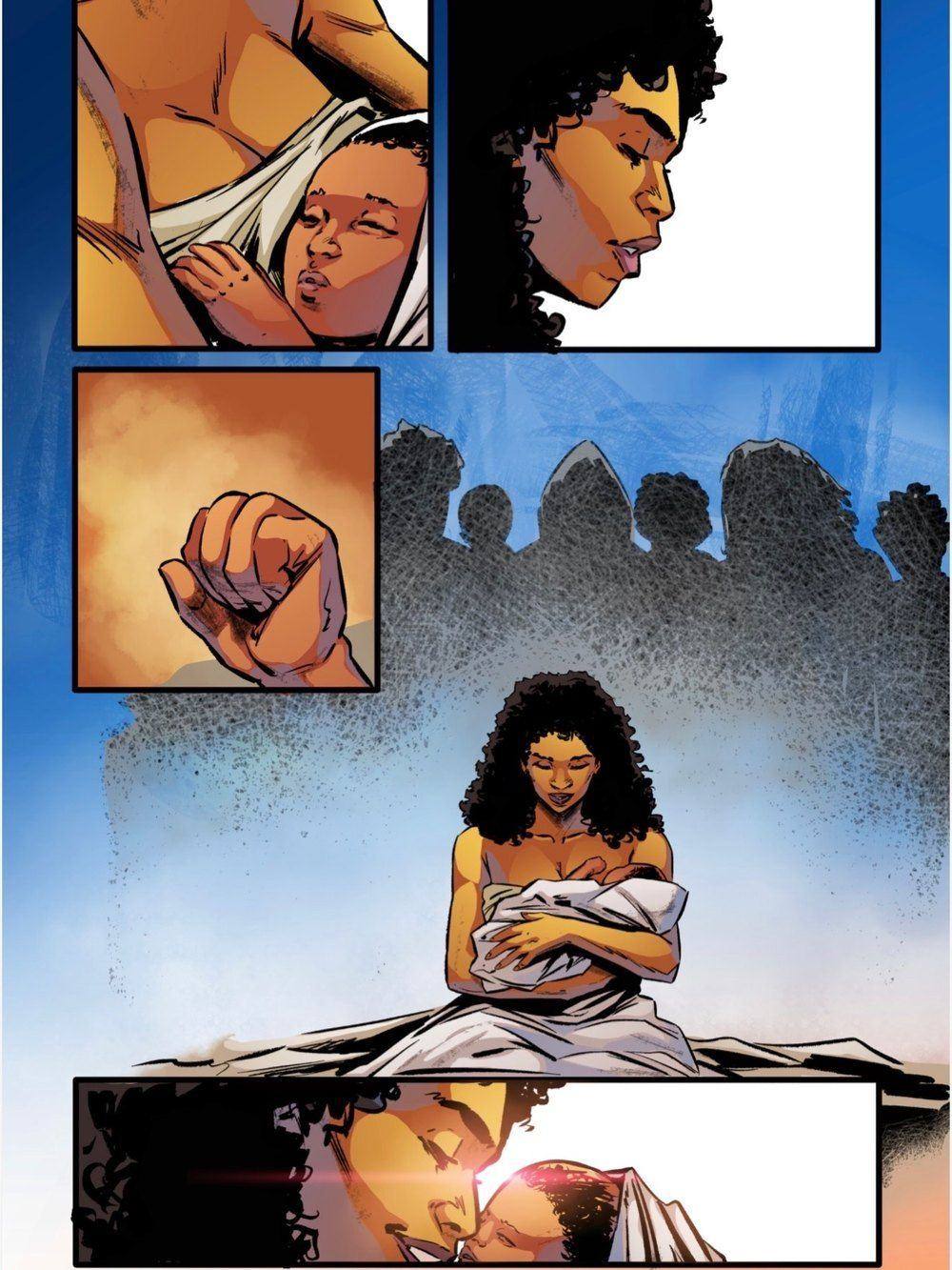 The birth of Zaiire on the banks of the Congo River, his tiny fist already clenched