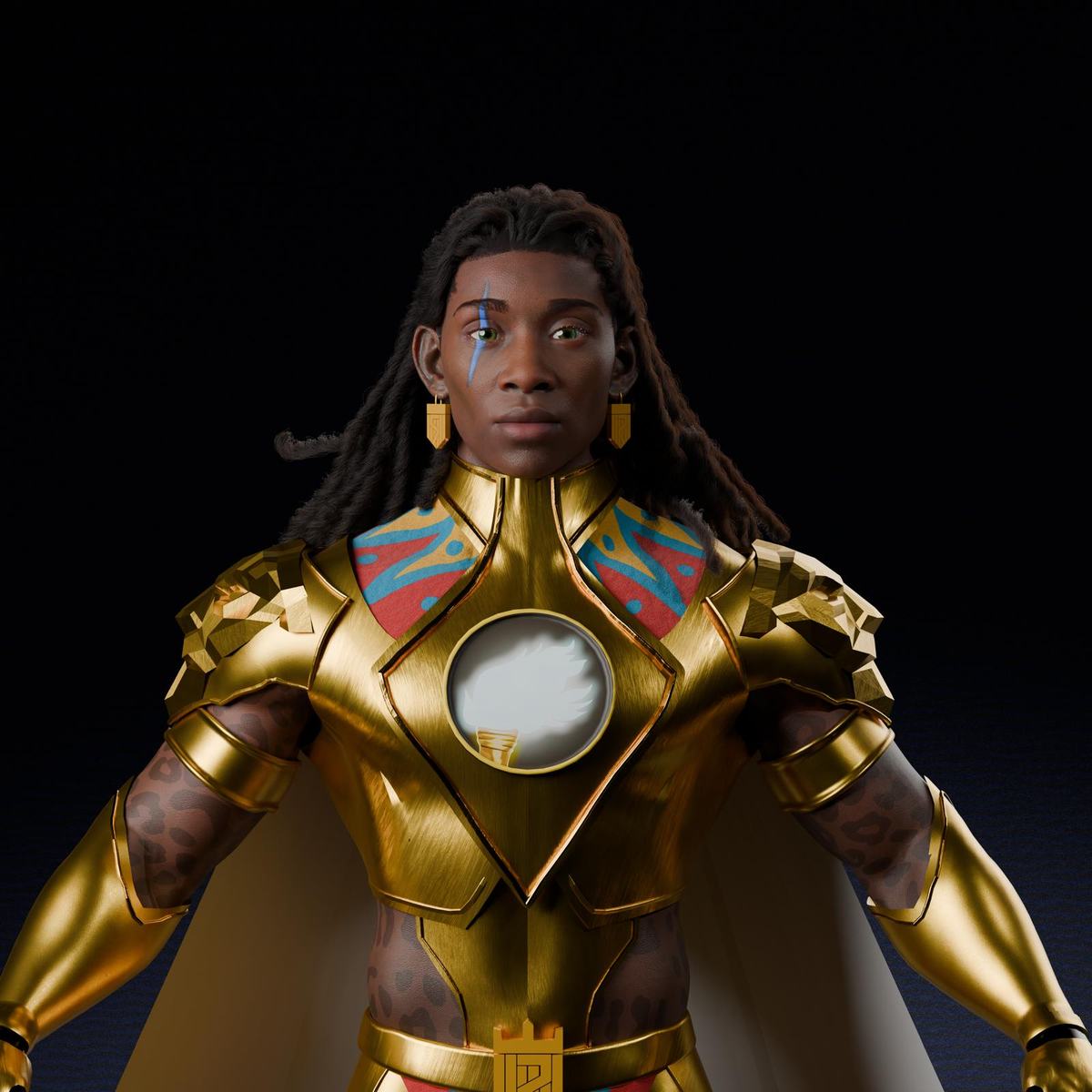 Zaiire in his Golden Armor Form, the Chosen One at full royal power